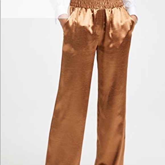 CINQ A SEPT Kylie Satin High-Rise Pants: Cinnamon - Picture 7 of 16